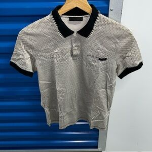Prada Men’s off-white/black Polo Size S